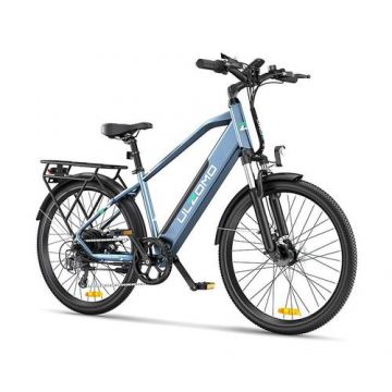 Bicicleta electrica Ulzomo Metro 26 E-bike, 250W, 36V 17Ah, autonomie 100km, viteza maxima 25km/h, roti 26'' (Albastru)