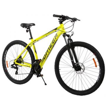 Bicicleta mountainbike Omega Thomas 29inch, cadru 49 cm (Galben/Negru/Alb)