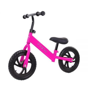 Bicicleta pentru incepatori cu echipament protectie, Fara pedale, Pentru copii intre 2 - 5 ani, Roz