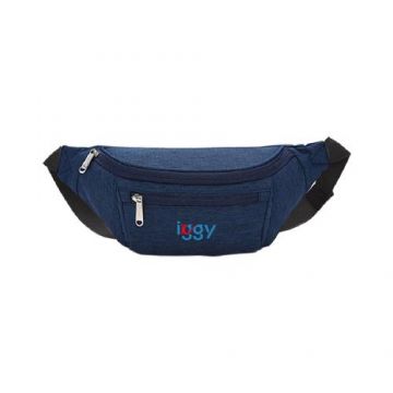 Borseta Iggy IGFP-BELT-BL, polyester, 1 bretea, 1 compartiment principal, 38x16x6.5cm, Albastru