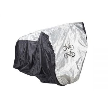 Husa protectie impermeabila, 2 biciclete, Negru/Argintiu