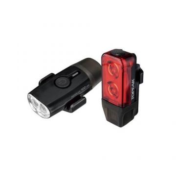 Set Faruri Topeak PowerLux Combo TMS098, 2 buc - Negru-Rosu