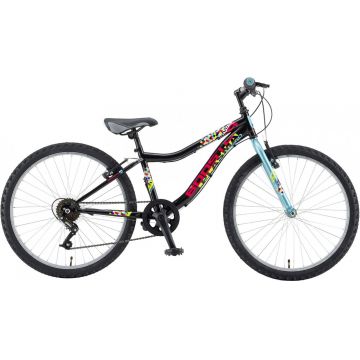 Bicicleta Copii Booster 2023 Plasma - 24 Inch, Negru-Turcoaz