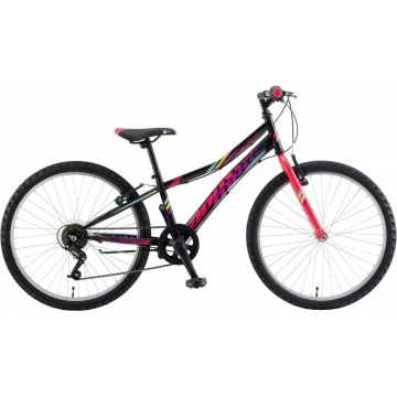 Bicicleta Copii Booster 2023 Turbo - 24 Inch, Negru-Roz