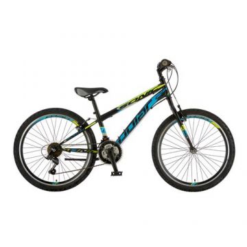 Bicicleta Copii Polar Sonic, Roti 24inch, Frane V-Brake, 18 viteze (Negru/Verde/Albastru)