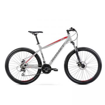 Bicicleta de munte pentru barbati Romet Rambler R7.1 PLUS M/17 Argintiu/Rosu 2022