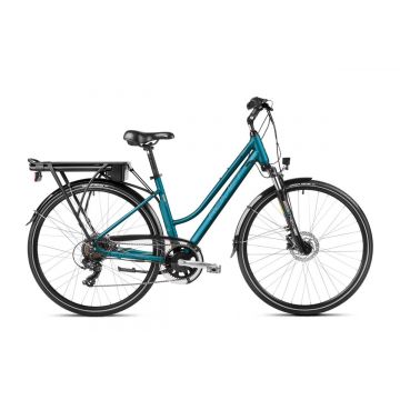 Bicicleta electrica de trekking/oras femei Romet Gazela 1 RM Albastru/Argintiu 2023