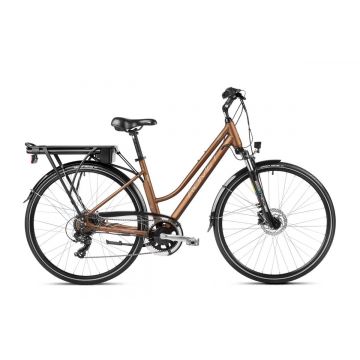 Bicicleta electrica de trekking/oras femei Romet Gazela 1 RM Maro/Grafit 2023