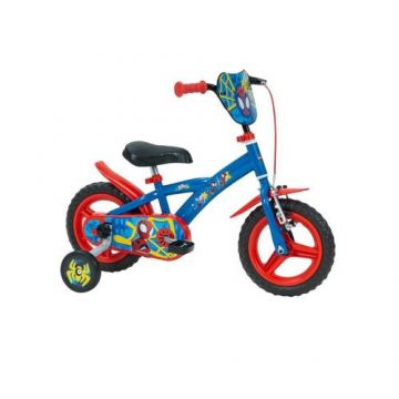 Bicicleta pentru copii SpiderMan, roti 12inch, Albastru/Rosu