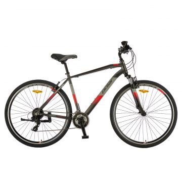 Bicicleta Trekking Polar Forester Comp - 28 inch, L-XL, Gri-Rosu