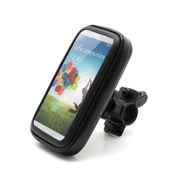 Suport husa telefon mobil, Flippy, pentru bicicleta, motocicleta, rezistent apa, socuri, rotativ, 4.8-5.4 inch, negru