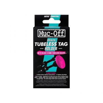 Valva tubeless Muc-Off Stealth Tubeless Tag Holder, cu suport tracker GPS, 44mm