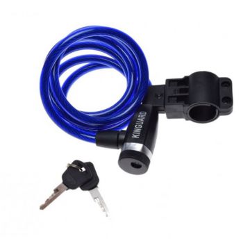 Antifurt cu cheie 10mm x 1800mm, culoare albastru/negru, cu suport montare