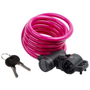 Antifurt M-wave cu cablu 10 mm roz