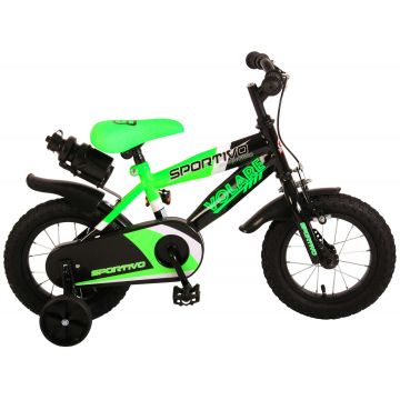 Bicicleta pentru copii Volare Sportivo - Baieti - 12 inch - Neon Green Black - 95 asamblat culoare Verde neon/Negru