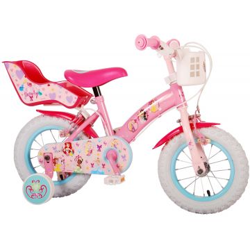 Bicicleta pentru fete Disney Princess, 12 inch, culoare roz, frana de mana fata - spate