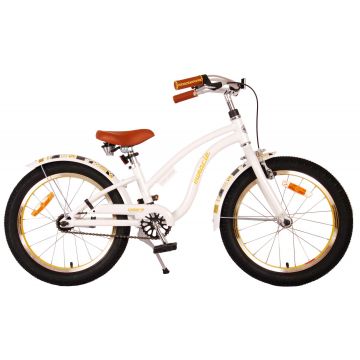 Bicicleta pentru fete Volare Miracle Cruiser, 18 inch, culoare alb, frana de mana + contra