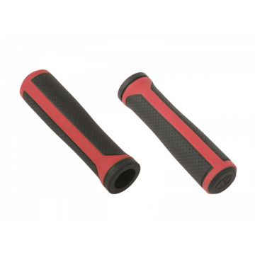 Mansoane Bicicleta Autor AGR R800 Ergonomice, Negru-Rosu - Confort si prindere excelenta la pedalare. (94 caractere)