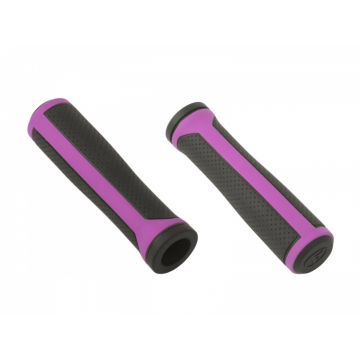 Mansoane bicicleta ergonomice cu compus elastomer nou - AUTHOR AGR R800 D2 Negru-mov.