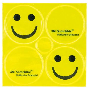Stikere Reflect Smile M-wave SCOTCHLITE Yellow - Black Imprint