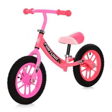 Bicicleta de echilibru Lorelli, Fortuna Air, 2-5 Ani, 12 inch, anvelope cu camera, jante cu leduri, Light & Dark Pink