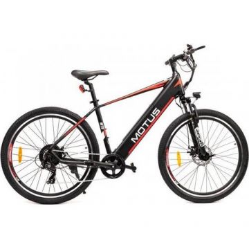 Bicicleta electrica Motus MTB MOTMTB001, 27,5inch, 48 cm, 25 km/h, 65 km (Negru)