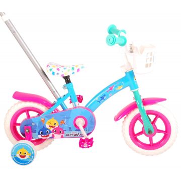 Bicicleta pentru copii Baby Shark, 10 inch, culoare albastru/roz, fara frane
