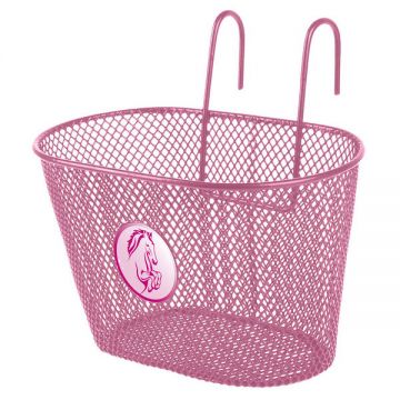 Cos metalic roz pentru bicicletele copiilor