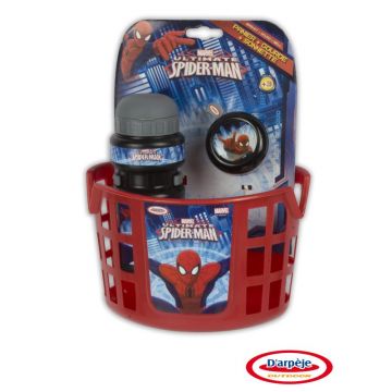 DArpeje - Accesorii bicicleta Spiderman (cos, sticla apa, clopotel)
