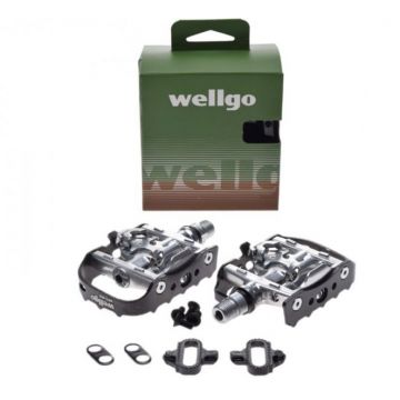 Set 2 pedale trekking Wellgo din aluminiu, filet 9/16