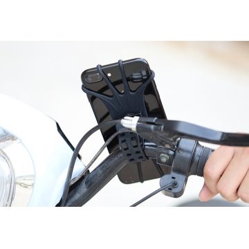 Suport universal bicicleta Swivel Silicone Bike Holder, Cap inlocuibil, Negru