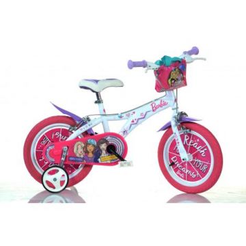 Bicicleta fete 6-8 ani, Barbie, 16 inch, Dino Bikes 616GBA