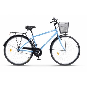Bicicleta City 28 inch RICH Dunarea R2891A cadru albastru cu design alb