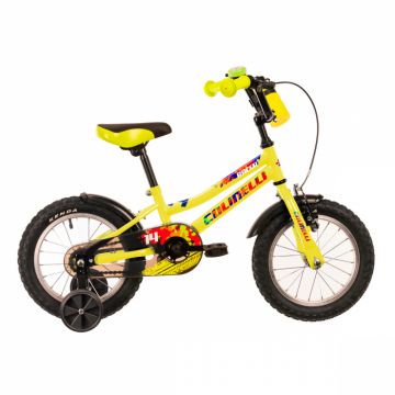 Bicicleta Copii Colinelli COL01, Marimea 180 mm, 14 inch, Verde, 1 Viteze, Cadru Otel, Frane V - Brake