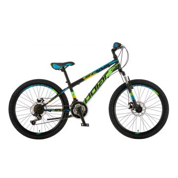 Bicicleta Copii Polar Sonic Fs Disc- 24 Inch, Negru-Albastru-Verde