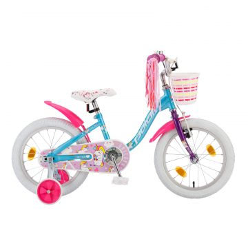 Bicicleta Copii Polar Unicorn - 16 Inch, Albastru-Roz