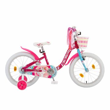 Bicicleta Copii Polar Unicorn Single - 18 Inch, Roz