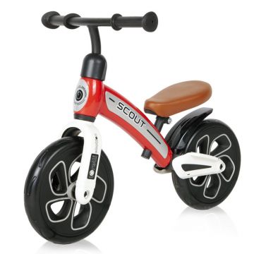 Bicicleta de echilibru fara pedale pentru fete 10 inch Lorelli Scout Rosie