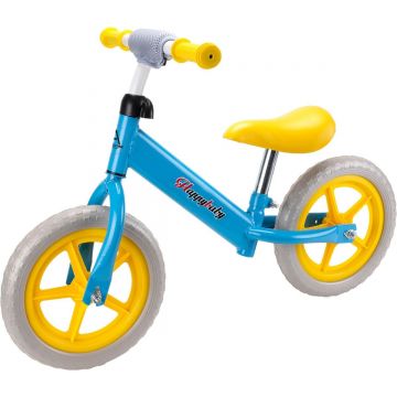 Bicicleta fara pedale pentru copii, Action One, Happy Baby, 12 inch, Bleu, Galben