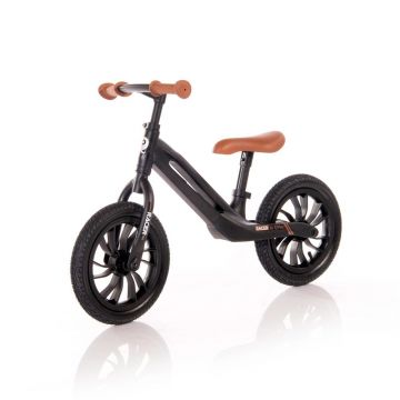 Bicicleta fara pedale unisex 12 inch Lorelli Q Play Racer negru si maro