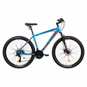 Bicicleta MTB Colinelli COL05, Marimea S, 27.5 inch, Albastru, Schimbator Shimano, 21 Viteze, Cadru Otel, Frane pe Disc