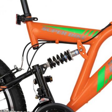 Bicicleta MTB-FS Saiguan Revoshift 26 inch RICH R2649A cadru portocaliu cu design negru