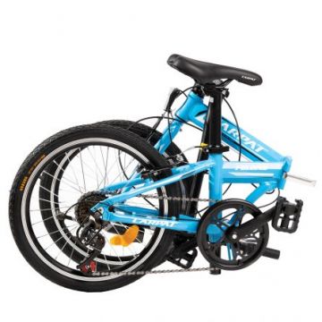 Bicicleta pliabila 20 inch Carpat Folding C2068B cadru albastru cu design alb