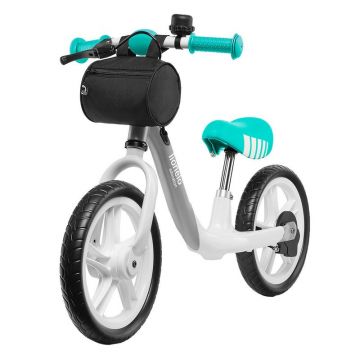 Bicicleta fara pedale, Lionelo, Arie, Usoara, Cu claxon, Saculet pentru depozitare, Cu ghidon si sa reglabile, Greutate 3.7 Kg, Roti din spuma Eva, 12 inch, Conform cu standardul european de securitate EN71, Graphite