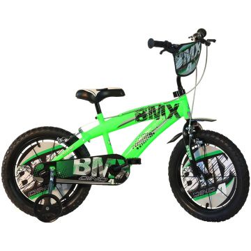 Bicicleta copii Dino Bikes 16' BMX negru si verde