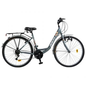 Bicicleta Oras RICH R2432A, Roti 24inch, cadru otel 17inch, 18 viteze (Gri)