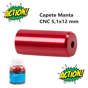 Capete Manta CNC Aluminiu Rosu, 5,1x12 mm M-wave