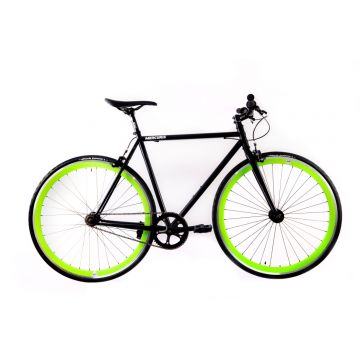 Fixed Gear Single Speed Bike - Black/Green, Lightweight, Maneuverable