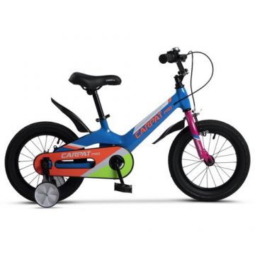 Bicicleta Copii 3-5 ani Carpat PRO C14122B, roti 14inch, Albastru/Portocaliu