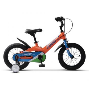 Bicicleta Copii 4-6 ani Carpat PRO C16122B, roti 16inch, Portocaliu/Albastru